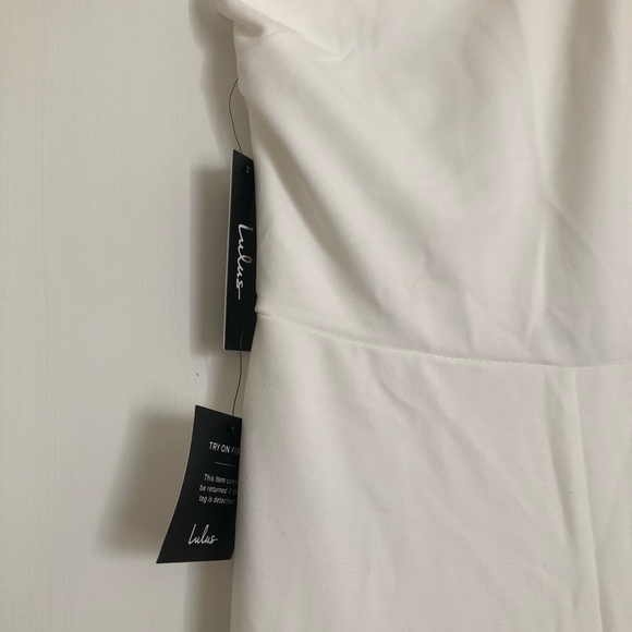 Lulus white strappy back one shoulder jumpsuit NWT - Picture 2 of 4